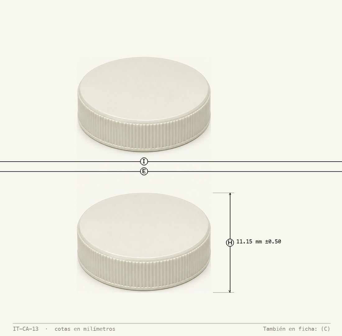 Plano de cotas de Tapa Plana R-53