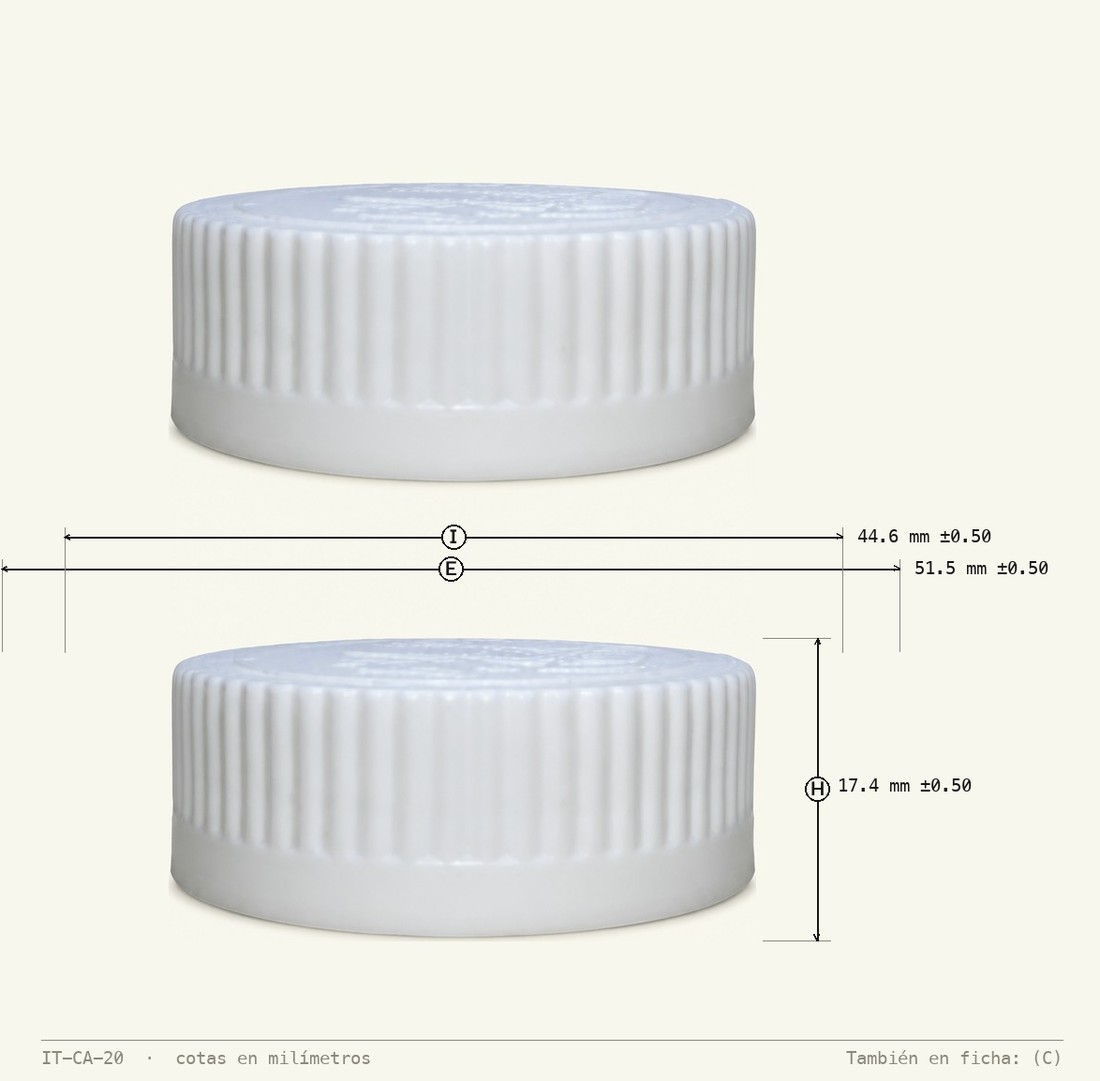Dimensioned drawing of Child-Resistant Cap R-45
