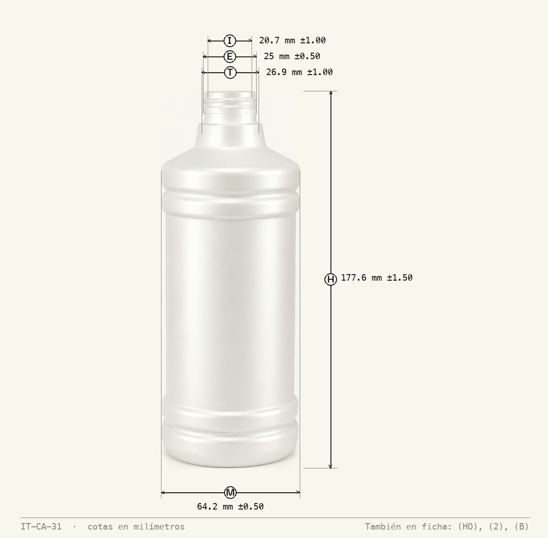 Dimensioned drawing of Cylinder Round 435mL R-28