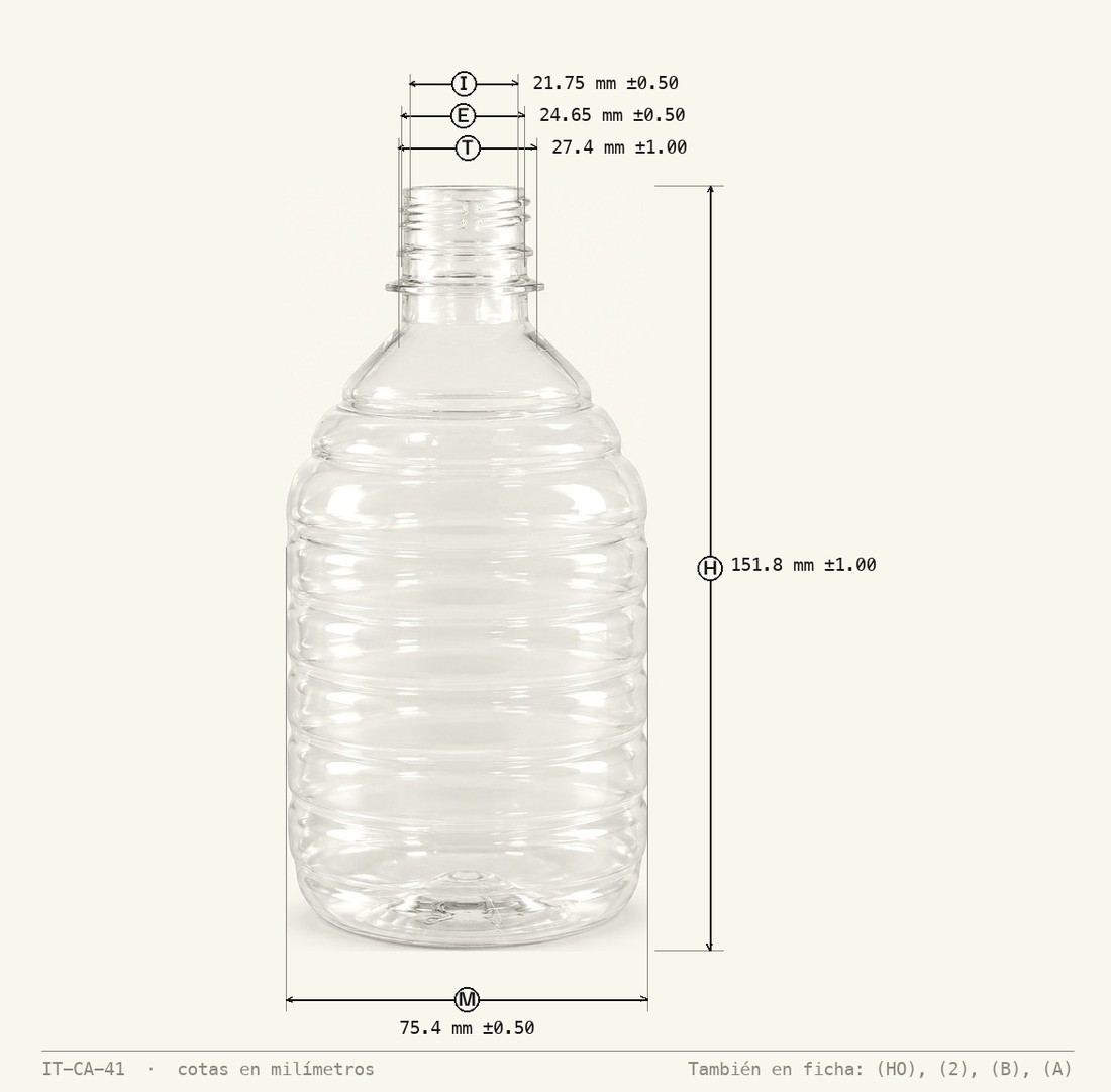 Dimensioned drawing of Piña 440 mL R-28