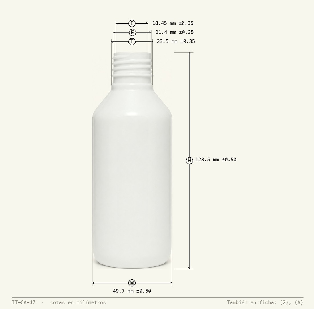 Dimensioned drawing of Oval Syrup Bottle 150 mL R-24