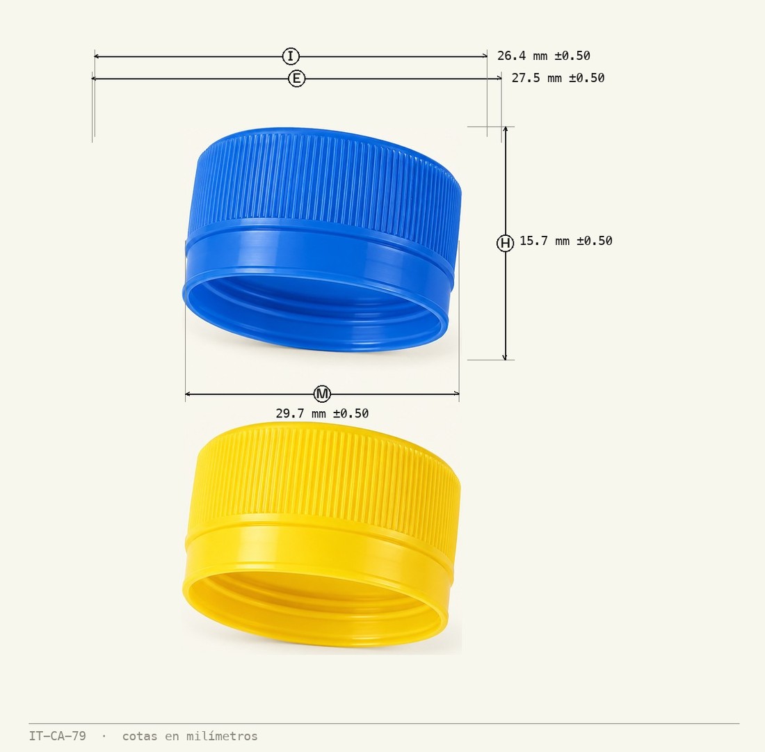 Dimensioned drawing of Short-Neck Cap R-28
