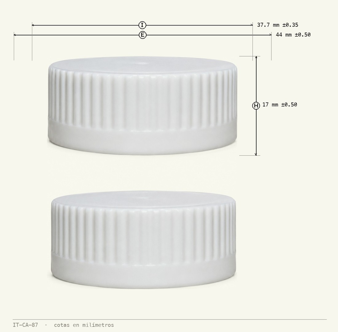 Dimensioned drawing of Child-Resistant Cap R-38