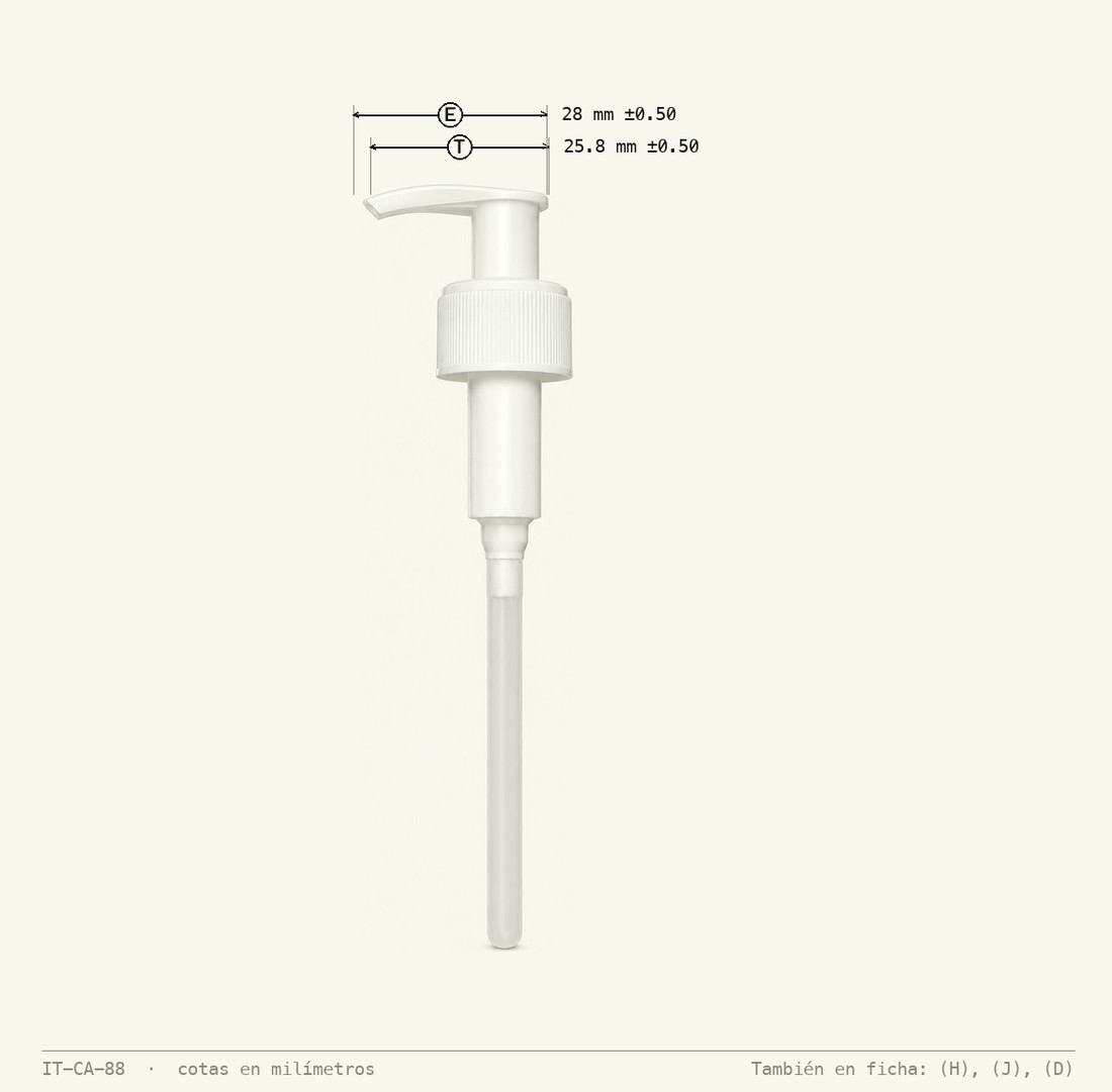 Dimensioned drawing of Lotion Pump R-28