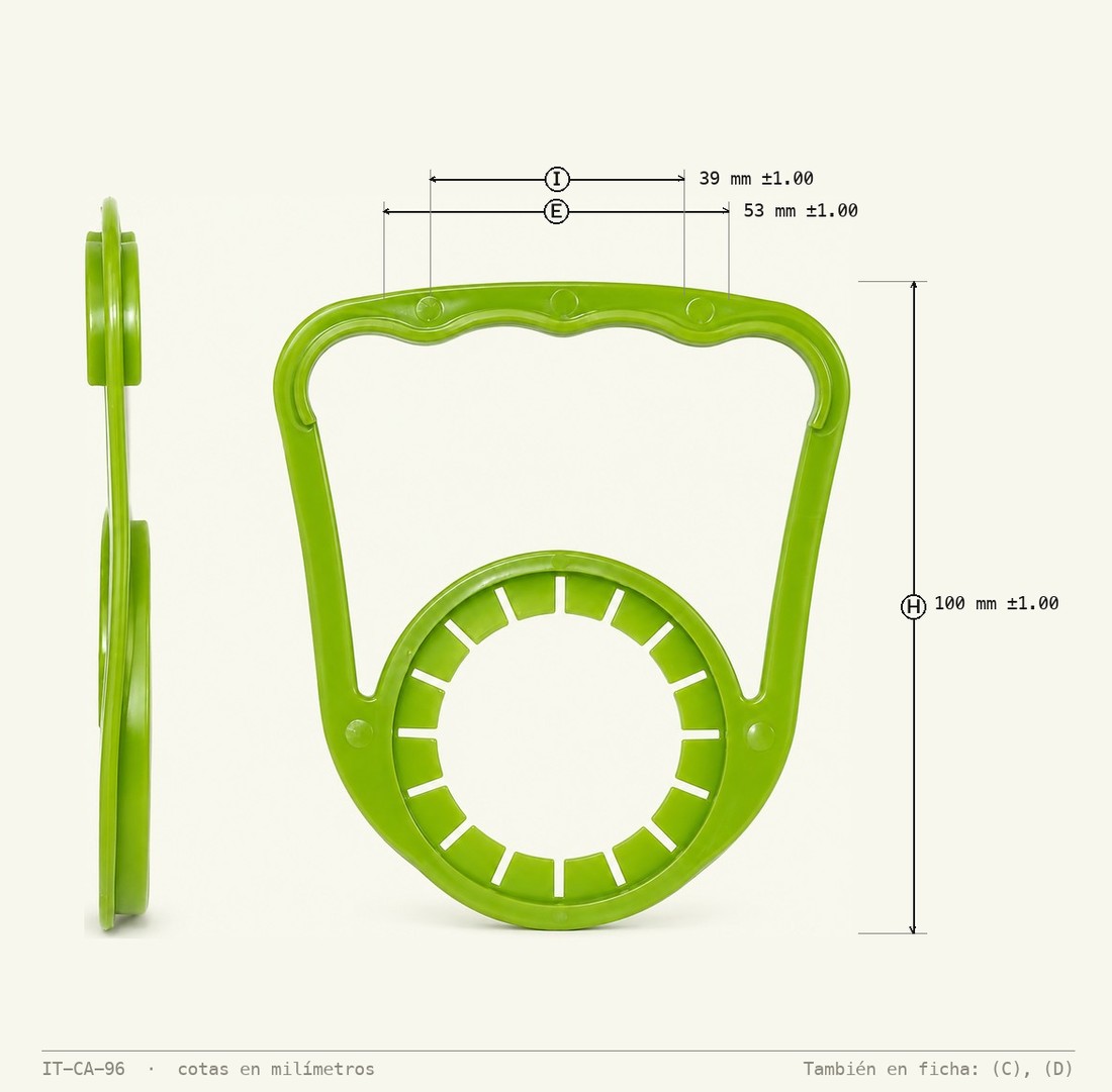 Dimensioned drawing of Handle R-48